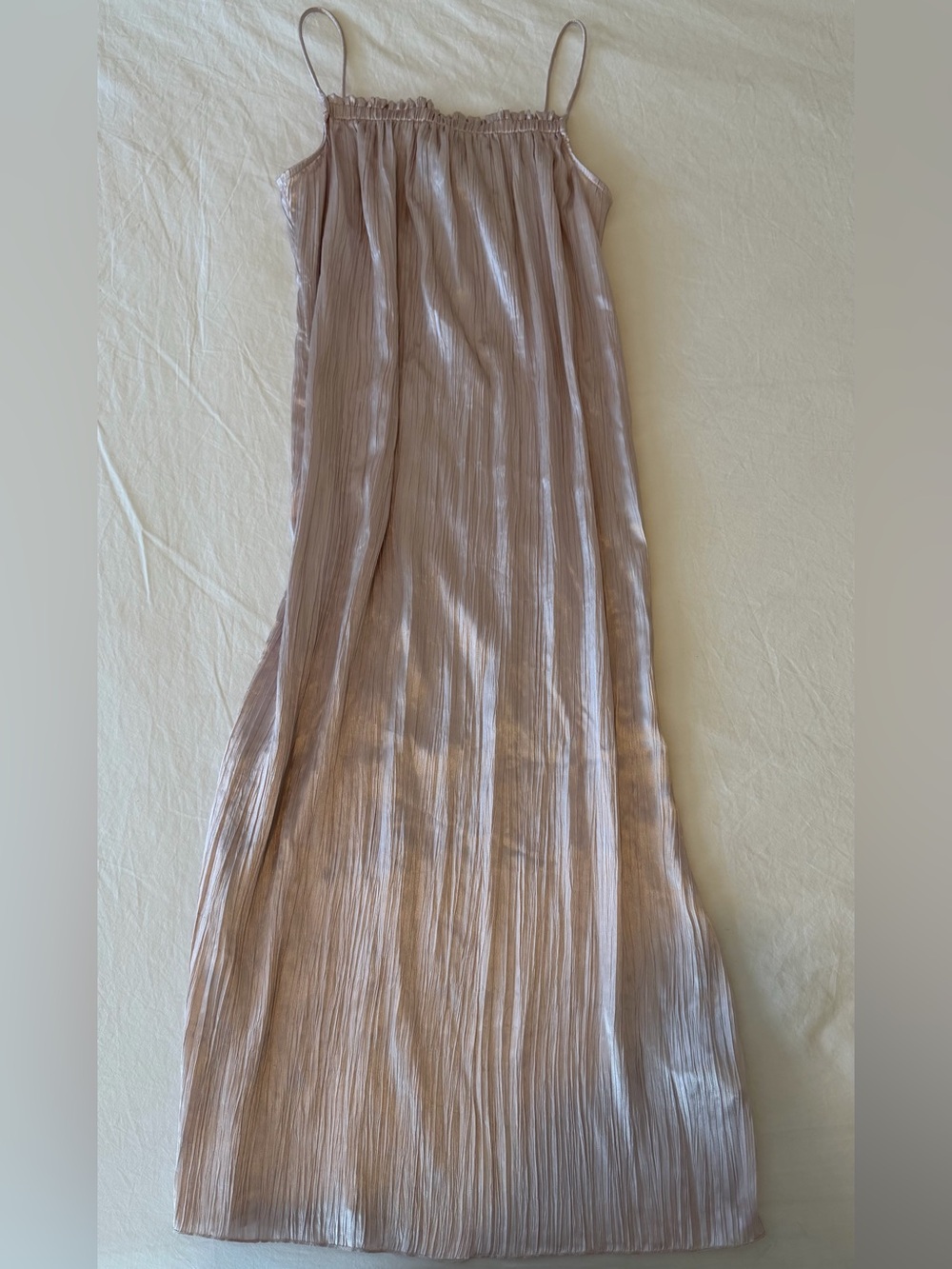 H&M Pleated Midi Maxi Dress Icy Purple Light Pink size small